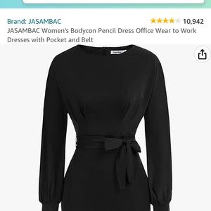 Womens bodycon pencil dress with pockets and belt